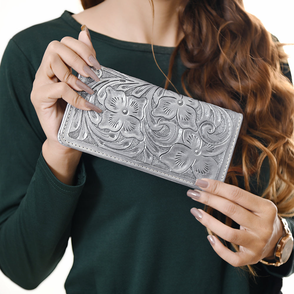 American Darling Wallet Hand Tooled Genuine Leather Women Bag Western Handbag Purse