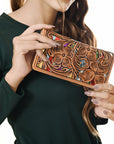 American Darling Wallet Hand Tooled Genuine Leather Women Bag Western Handbag Purse