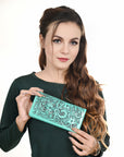 American Darling Wallet Hand Tooled Genuine Leather Women Bag Western Handbag Purse