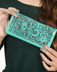 American Darling Wallet Hand Tooled Genuine Leather Women Bag Western Handbag Purse
