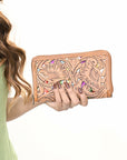 American Darling Wallet Hand Tooled Genuine Leather women bag western handbag purse