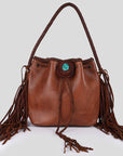 American Darling Bucket Genuine Leather Women Bag Western Handbag Purse