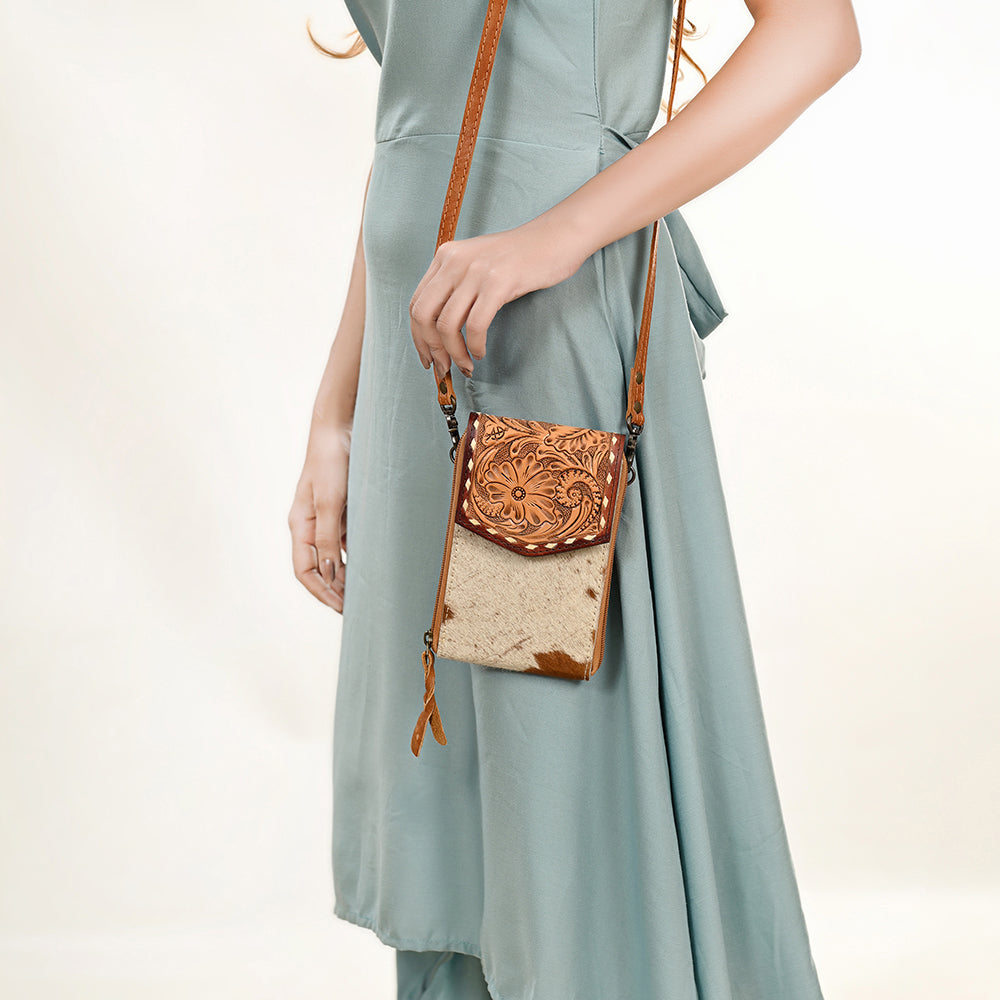 American Darling Cell Phone Holder Hair On Genuine Leather women bag western handbag purse
