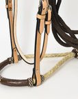 Hilason Western Horse Beautiful Noseband  Tack American Leather Rein with Bosal Set