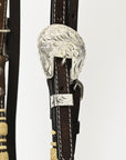 Hilason Western Horse Beautiful Noseband  Tack American Leather Rein with Bosal Set