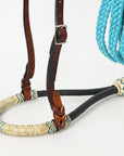Hilason Western Horse Beautiful Noseband  Tack American Leather Rein with Bosal Set