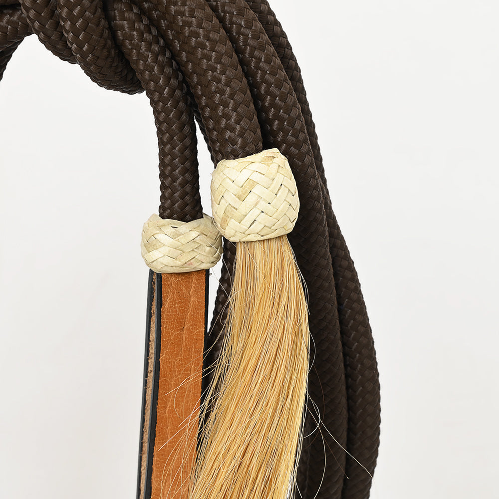 Hilason Western Horse Beautiful Noseband  Tack American Leather Rein with Bosal Set