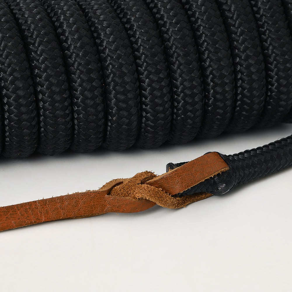 14 ft &amp; 25 ft HILASON Western Tack Horse Genuine Nylon Reins Black &amp; Brown