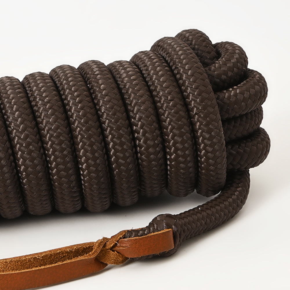 14 ft &amp; 25 ft HILASON Western Tack Horse Genuine Nylon Reins Black &amp; Brown