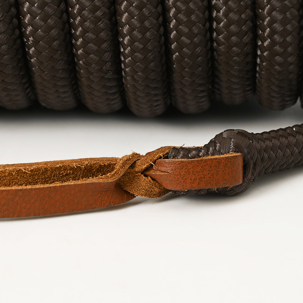 14 ft &amp; 25 ft HILASON Western Tack Horse Genuine Nylon Reins Black &amp; Brown