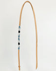 5 Ft Hilason Western Horse Beautiful Beaded Overlay American Leather Whip Tan