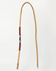 5 Ft Hilason Western Horse Beautiful Beaded Overlay American Leather Whip Tan