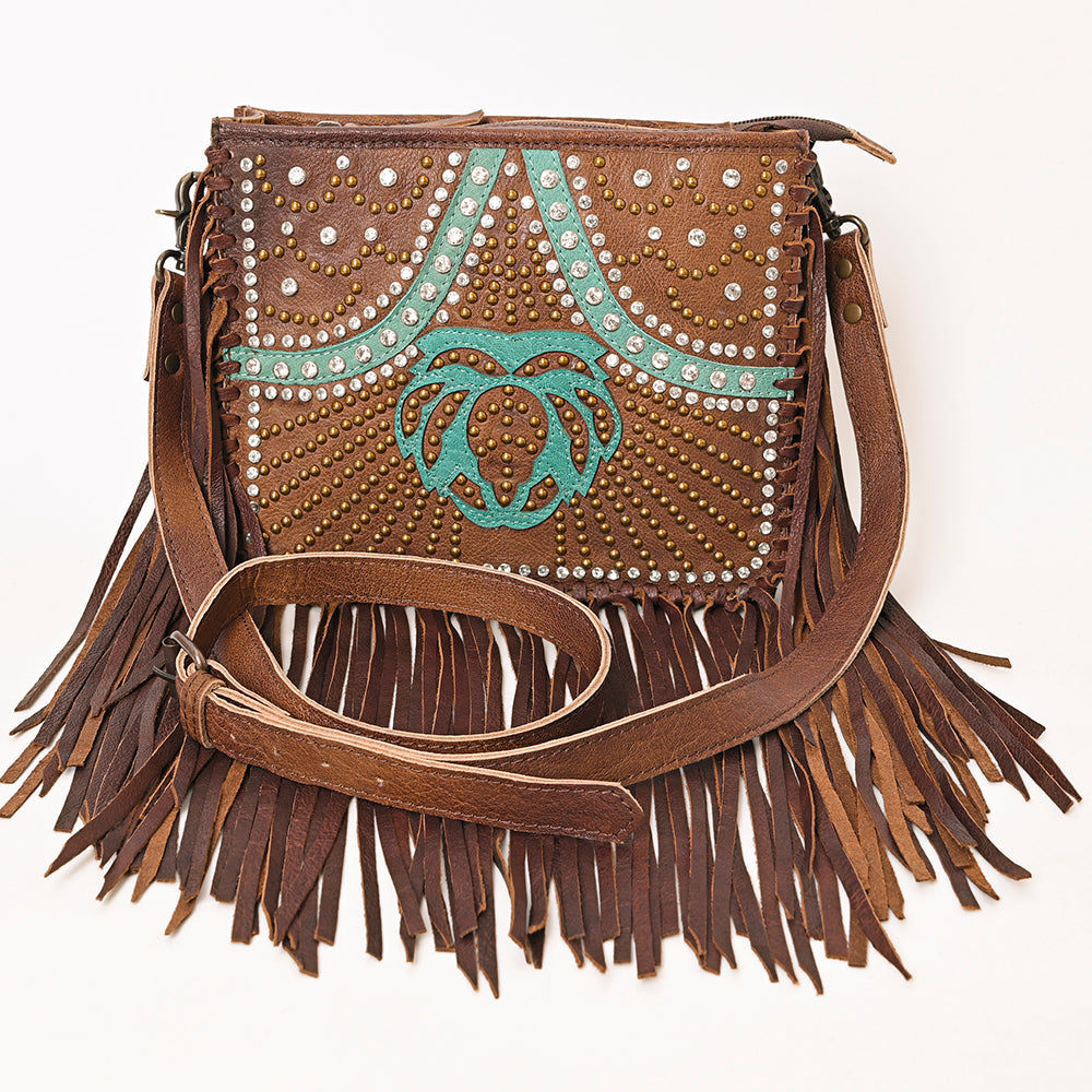 American Darling ADBG1322A Hand Tooled Hair-On Genuine Leather Women Bag Western Handbag Purse