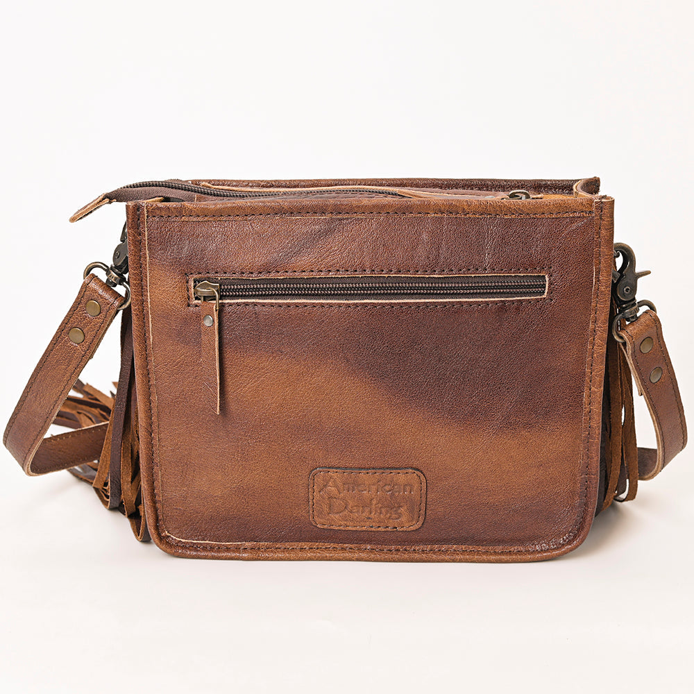 American Darling ADBG1322A Hand Tooled Hair-On Genuine Leather Women Bag Western Handbag Purse