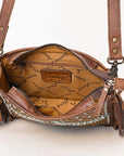 American Darling ADBG1322A Hand Tooled Hair-On Genuine Leather Women Bag Western Handbag Purse