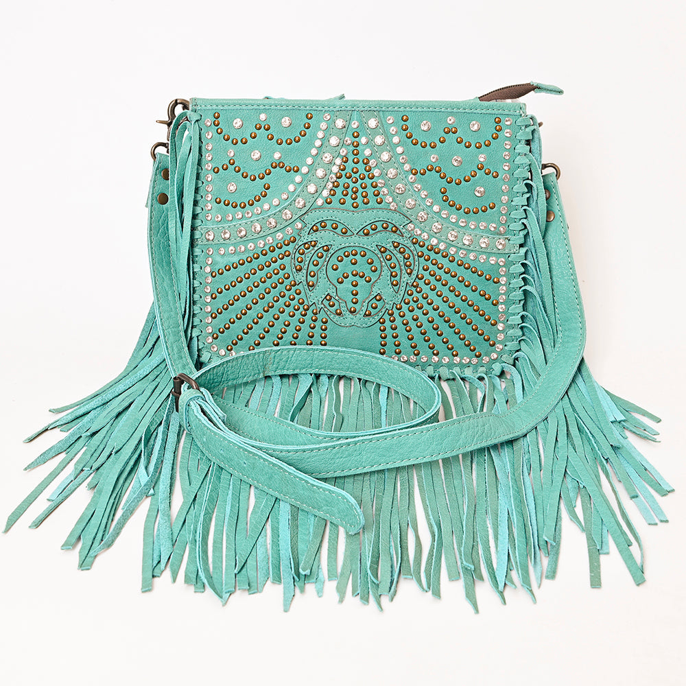 American Darling ADBG1322A Hand Tooled Hair-On Genuine Leather Women Bag Western Handbag Purse