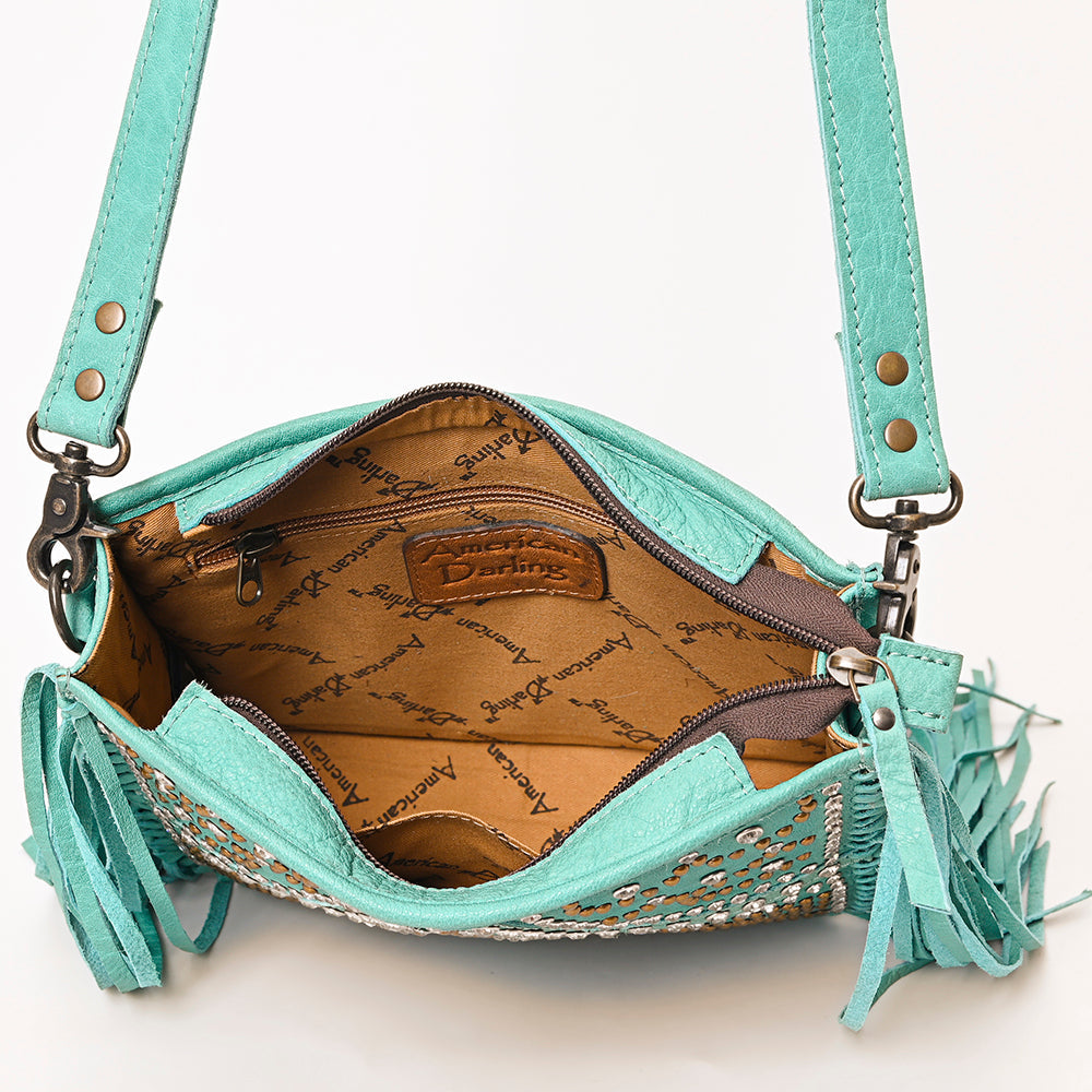 American Darling ADBG1322A Hand Tooled Hair-On Genuine Leather Women Bag Western Handbag Purse