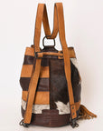 American Darling Bucket Hand Tooled Hair On Genuine Leather Women Bag Western Handbag Purse