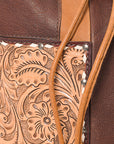 American Darling Bucket Hand Tooled Hair On Genuine Leather Women Bag Western Handbag Purse