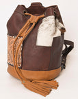 American Darling Bucket Hand Tooled Hair On Genuine Leather Women Bag Western Handbag Purse