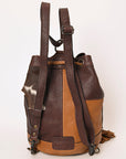 American Darling Bucket Hand Tooled Hair On Genuine Leather Women Bag Western Handbag Purse