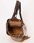 American Darling Bucket Hand Tooled Hair On Genuine Leather Women Bag Western Handbag Purse
