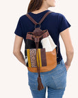 American Darling Bucket Hand Tooled Hair On Genuine Leather Women Bag Western Handbag Purse