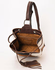 American Darling Bucket Hand Tooled Hair On Genuine Leather Women Bag Western Handbag Purse