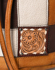 American Darling Bucket Hand Tooled Hair On Genuine Leather Women Bag Western Handbag Purse