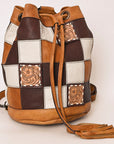American Darling Bucket Hand Tooled Hair On Genuine Leather Women Bag Western Handbag Purse