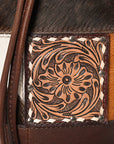 American Darling Bucket Hand Tooled Hair On Genuine Leather Women Bag Western Handbag Purse