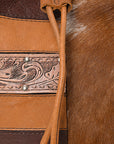 American Darling Bucket Hand Tooled Hair On Genuine Leather Women Bag Western Handbag Purse