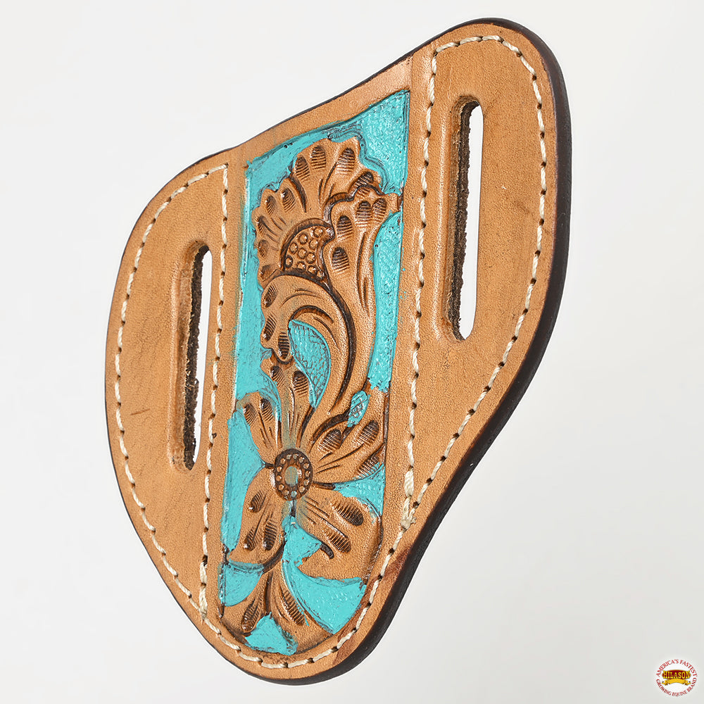 Hilason Leather Angled Knife Scabbard Sheath Cover Floral Tooled