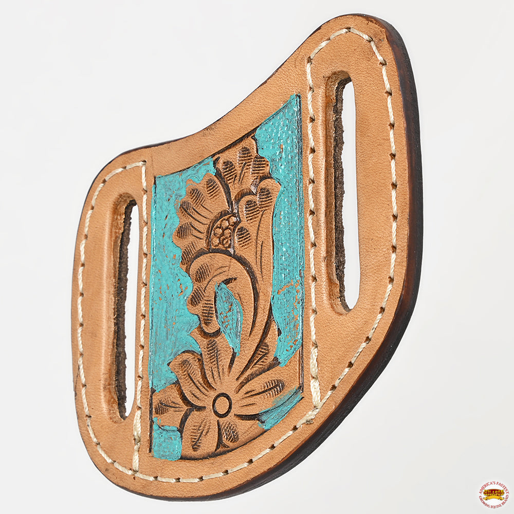 Hilason Leather Angled Knife Scabbard Sheath Cover Floral Tooled
