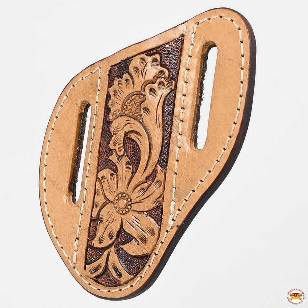 Hilason Leather Angled Knife Scabbard Sheath Cover Floral Tooled