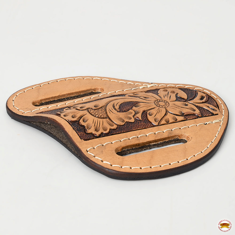 Hilason Leather Angled Knife Scabbard Sheath Cover Floral Tooled