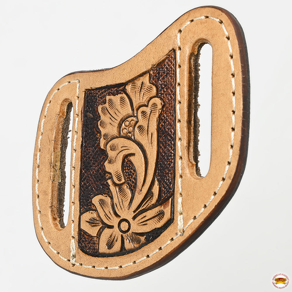 Hilason Leather Angled Knife Scabbard Sheath Cover Floral Tooled