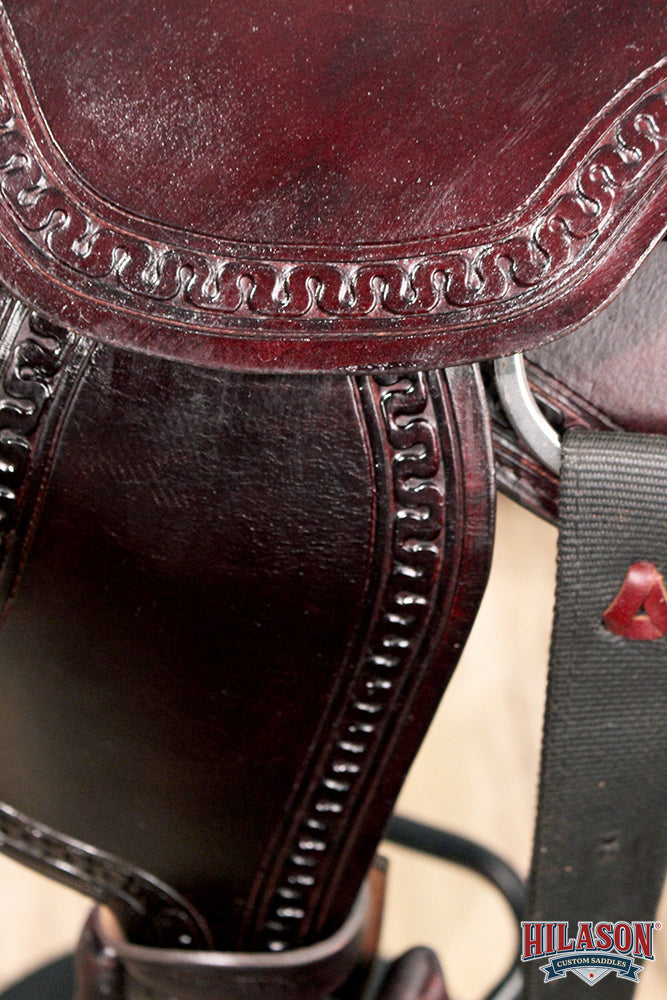 Hilason Western Horse Kids Youth Children Trail Genuine Leather Saddle Dark Brown