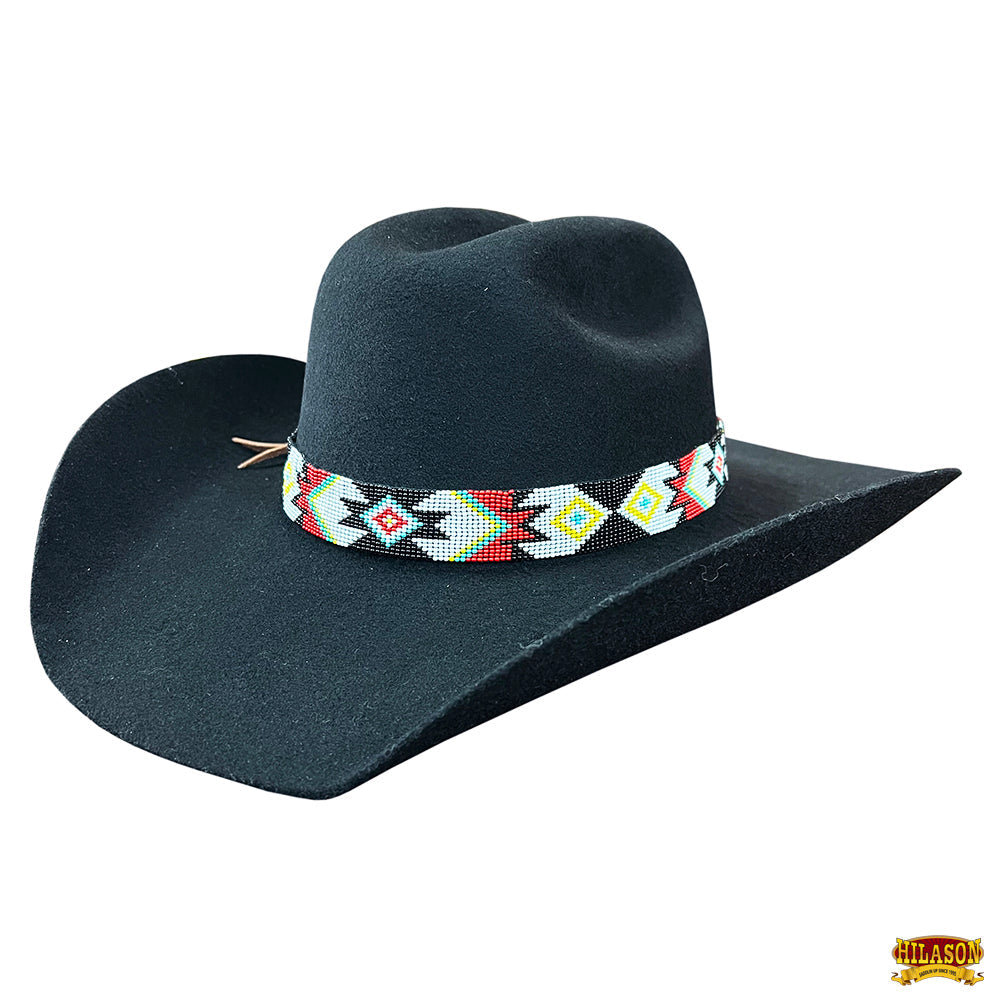 HILASON Beaded  American Style Western Cowgirl Handmade Hatband Tan