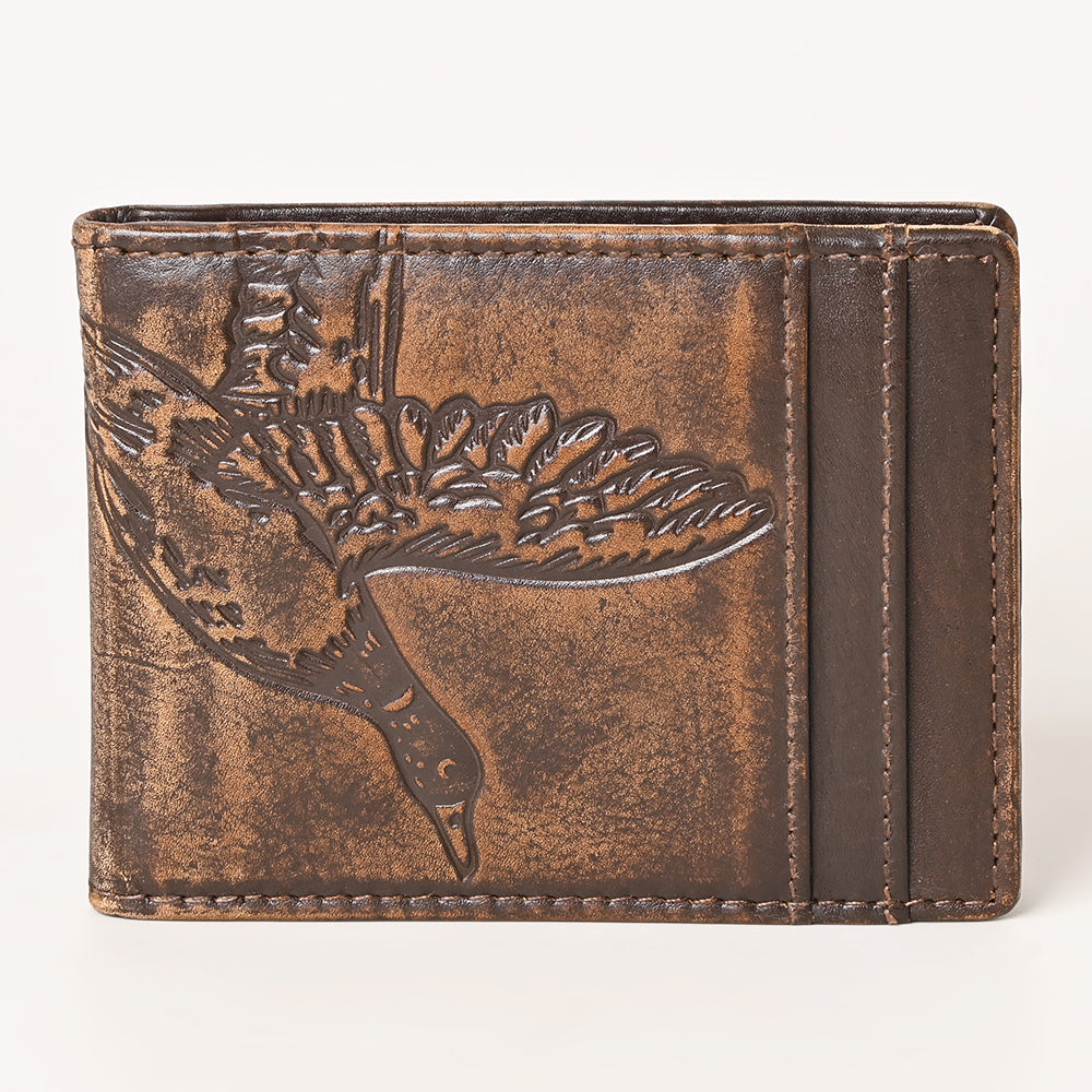 AMERICAN TANNER Genuine Leather Hand Burnished Bifold Wallet For Men Women H4 X W3.25 X D0.5