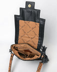 American Darling Cross Body Hand Tooled Saddle Blanket Hair On Genuine Leather Western Women Bag Handbag Purse Crossbody Cute
