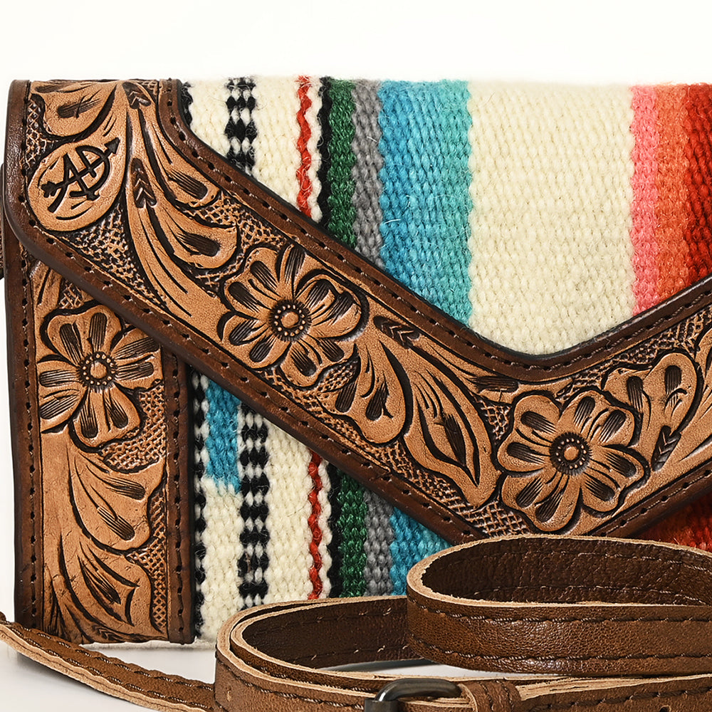 American Darling Hand Tooled Saddle Blanket Genuine Leather Women Bag Western Handbag Purse