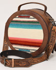 American Darling ADBG1391B Cross Body Hand Tooled Genuine Leather Women Bag Western Handbag Purse