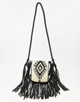 American Darling ADBG1392A Messenger Saddle Blanket Genuine Leather Women Bag Western Handbag Purse