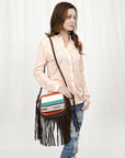 American Darling ADBG1392B Messenger Saddle Blanket Genuine Leather Women Bag Western Handbag Purse