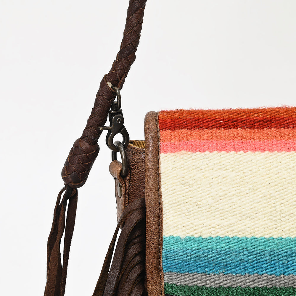 American Darling ADBG1392B Messenger Saddle Blanket Genuine Leather Women Bag Western Handbag Purse