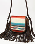 American Darling ADBG1392B Messenger Saddle Blanket Genuine Leather Women Bag Western Handbag Purse