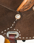 Hilason Flex Tree Western Horse Floral Trail Barrel American Leather Saddle Brown