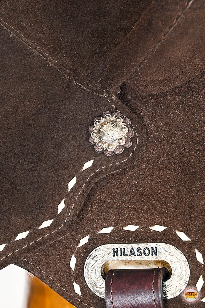 14 In Hilason Flex Tree Western Horse Buckstitch Trail Barrel American Leather Saddle Brown