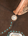 16 In Hilason Flex Tree Western Horse Buckstitch Floral Trail Barrel American Leather Saddle Brown